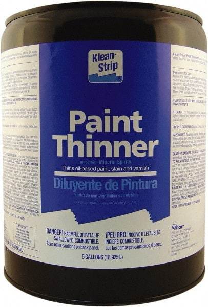 Klean-Strip - 5 Gal Paint Thinner - 784 gL VOC Content, Comes in Metal Can - Americas Industrial Supply