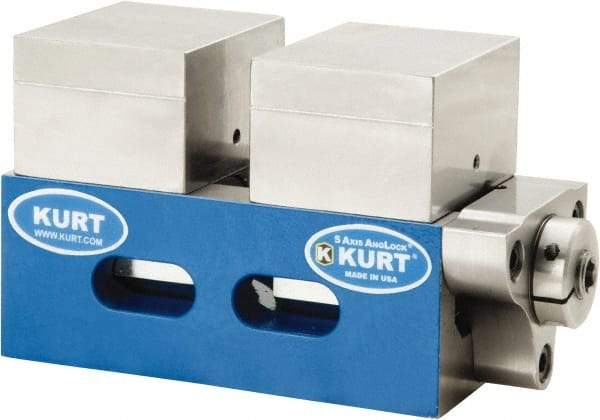 Kurt - 2-1/2" Jaw Width, 4-9/16" High x 5" Long x 2-1/2" Wide Vise - For Use with 5 Axis Workholding Systems - Americas Industrial Supply