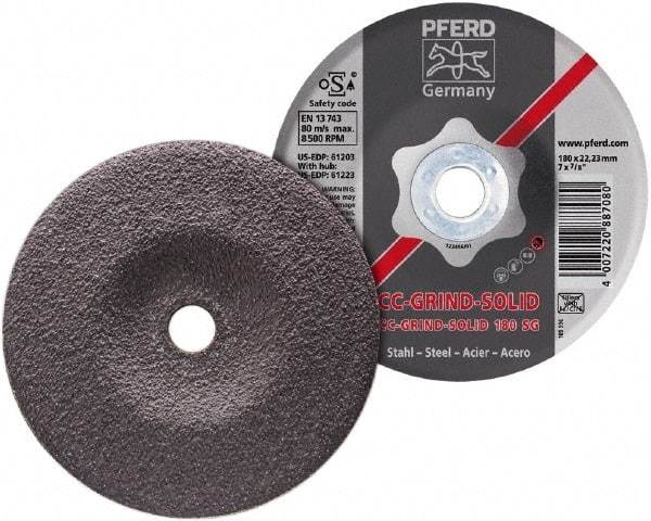 PFERD - 46 Grit, 5" Wheel Diam, Type 27 Depressed Center Wheel - Aluminum Oxide - Americas Industrial Supply