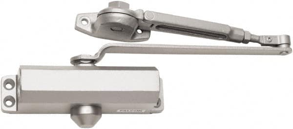 Falcon - 7" Closer Body Length, Light-Duty ADA Complaint Door Closer to Hold Open Manual Damper - Aluminum Finish - Americas Industrial Supply