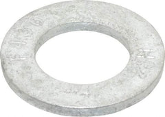 Value Collection - 3/4" Screw, Grade SAE 1035-1050 Steel Standard Flat Washer - 0.805" ID x 1-15/32" OD, 0.177" Thick, Galvanized Finish - Americas Industrial Supply
