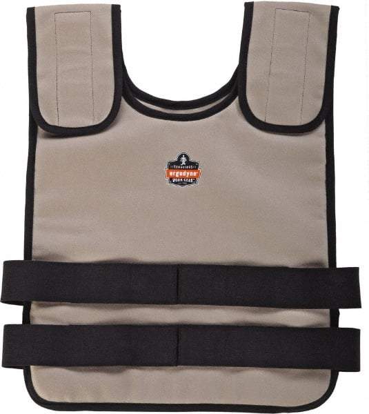 Ergodyne - Size S/M, Khaki Cooling Vest - 32 to 40" Chest, Zipper Front, Cotton - Americas Industrial Supply