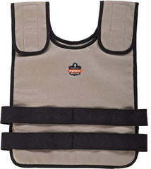 Ergodyne - Size S/M, Khaki Cooling Vest - 32 to 40" Chest, Zipper Front, Cotton - Americas Industrial Supply