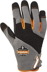 Ergodyne - Size M (8) Polyester Blend Work Gloves - For Mechanic's & Lifting, Uncoated, Hook & Loop Cuff, Full Fingered, Black/Gray, Paired - Americas Industrial Supply