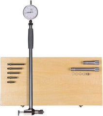 Fowler - 5 Anvil, 4 to 12" Dial Bore Gage - 0.0005" Graduation, 10" Gage Depth, Carbide Anvil - Americas Industrial Supply