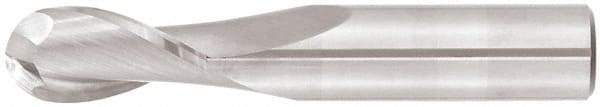 Niagara Cutter - 3/4" Diam, 1" LOC, 2 Flute Solid Carbide Ball End Mill - TiAlN Finish, Single End, 3" OAL, 3/4" Shank Diam, Spiral Flute - Americas Industrial Supply