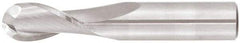 Niagara Cutter - 5/16" Diam, 1-5/8" LOC, 2 Flute Solid Carbide Ball End Mill - TiAlN Finish, Single End, 4" OAL, 5/16" Shank Diam, Spiral Flute - Americas Industrial Supply