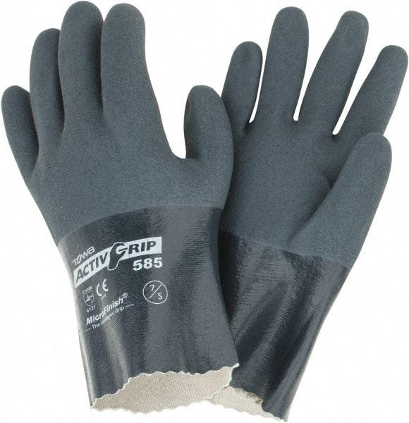 PIP - Size S (7) Nitrile Coated Cotton General Protection Work Gloves - For General Purpose, Fully Coated, Safety Cuff, Full Fingered, Gray, Paired - Americas Industrial Supply