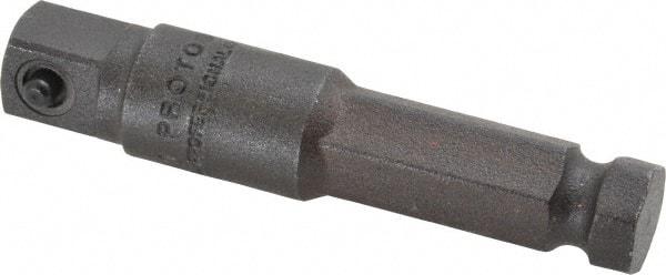 Proto - 3/8" Square Size Hex to Square Adapter - 7/16" Hex Drive, 2-3/4" OAL - Americas Industrial Supply