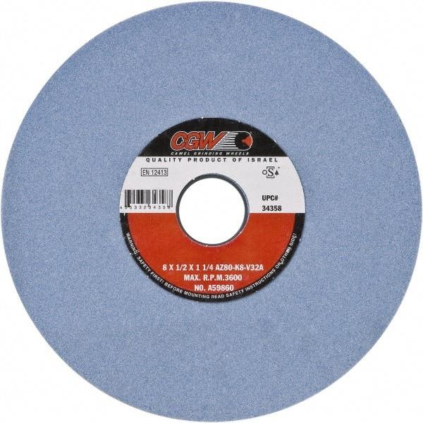 Camel Grinding Wheels - 10" Diam x 3" Hole x 1" Thick, J Hardness, 60 Grit Surface Grinding Wheel - Aluminum Oxide, Type 1, Medium Grade, Vitrified Bond, No Recess - Americas Industrial Supply