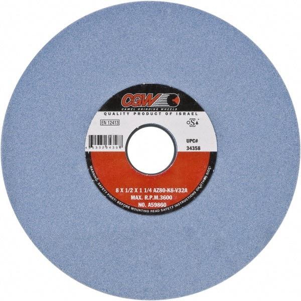 Camel Grinding Wheels - 16" Diam x 5" Hole x 1-1/2" Thick, H Hardness, 60 Grit Surface Grinding Wheel - Aluminum Oxide, Type 1, Medium Grade, Vitrified Bond, No Recess - Americas Industrial Supply