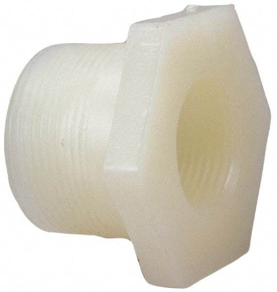NIBCO - 2 x 1" PVDF Plastic Pipe Flush Threaded Reducer Bushing - Schedule 80, MIPT x FIPT End Connections - Americas Industrial Supply