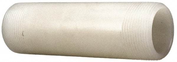 NIBCO - 2" Pipe, 4" Long PVDF Threaded Plastic Pipe Nipple - Schedule 80, Natural - Americas Industrial Supply