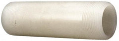 NIBCO - 1-1/2" Pipe, 6" Long PVDF Threaded Plastic Pipe Nipple - Schedule 80, Natural - Americas Industrial Supply