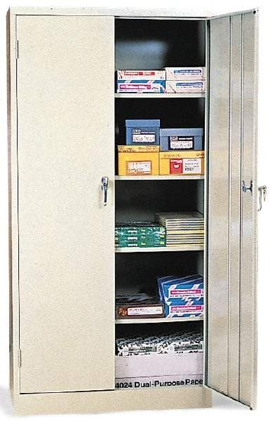 Sandusky Atlantic - 5 Shelf Locking Storage Cabinet - Steel, 36" Wide x 18" Deep x 72" High, Beige - Americas Industrial Supply