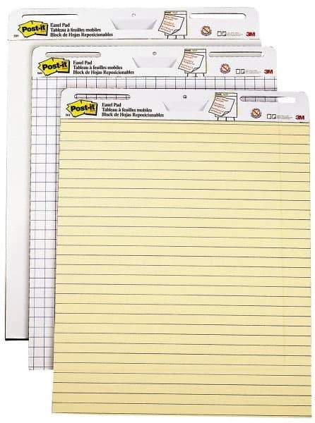 3M - Yellow Faint Ruled, 25 x 30 Inch Sheets, 30 per Pad, 2 per Carton, Easel Pad - For Use with Easel Pad Holders - Americas Industrial Supply