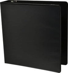 UNIVERSAL - 2" Sheet Capacity, 8-1/2 x 11", Deluxe Round Ring View Binder - Suede Grain Vinyl, Black - Americas Industrial Supply