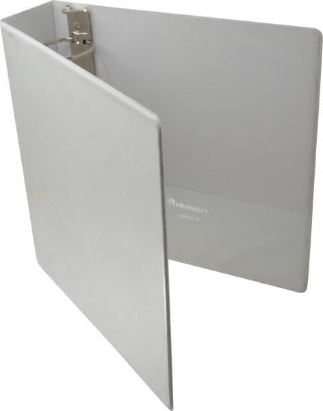 UNIVERSAL - 2" Sheet Capacity, 8-1/2 x 11", Deluxe Round Ring View Binder - Suede Grain Vinyl, White - Americas Industrial Supply