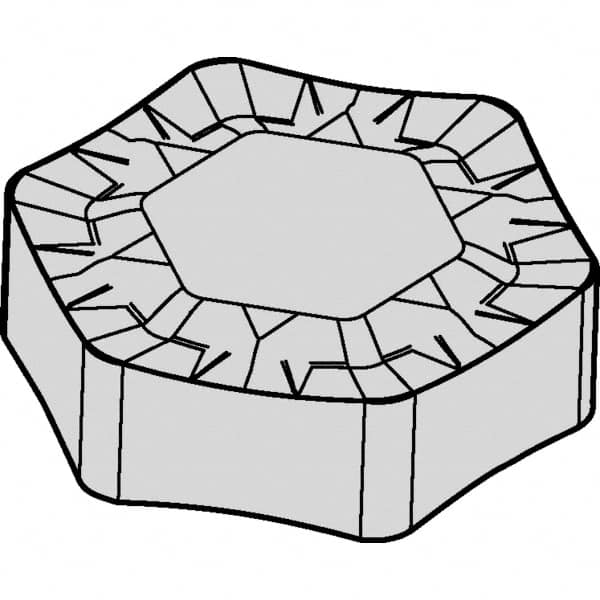 Kennametal - HNGX5358 Grade KCK15 Carbide Turning Insert - TiCN/Al2O3 Finish, Hexagon, 7/32" Thick, 0.118" Corner Radius - Americas Industrial Supply