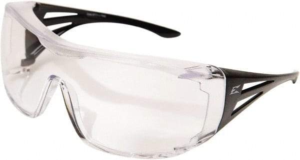 Edge Eyewear - Clear Lenses, Frameless Safety Glasses - Scratch Resistant, Clear Nylon Frame, Size Universal, Over the Glasses - Americas Industrial Supply