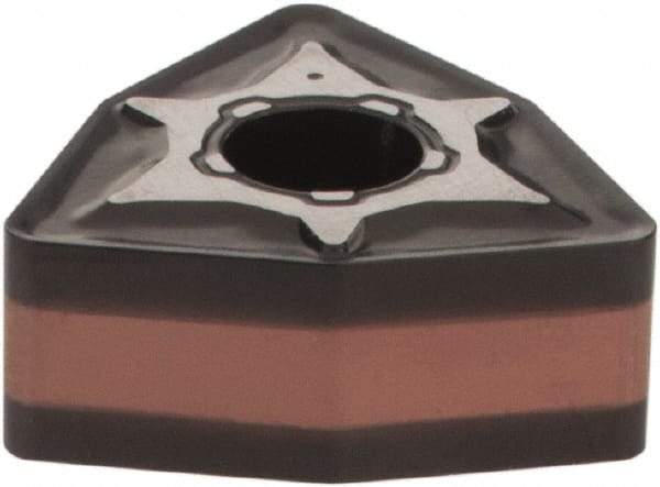 Iscar - WNMG332 M3M Grade IC6025 Carbide Turning Insert - TiCN/Al2O3/TiN Finish, 80° Trigon, 3/8" Inscr Circle, 3/16" Thick, 1/32" Corner Radius - Americas Industrial Supply