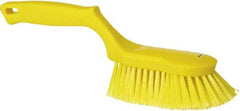 Vikan - 2" Bristle Length, Polyester Wash Brush - 5-13/16" Long x 5" Wide Head, 13-1/2" OAL, Yellow, Polypropylene Block - Americas Industrial Supply