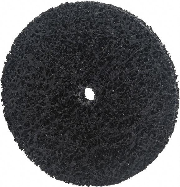 Norton - 6" Extra Coarse Grade Aluminum Oxide Deburring Disc - 1/2" Center Hole, Arbor Connection, Black, 8,000 Max RPM - Americas Industrial Supply