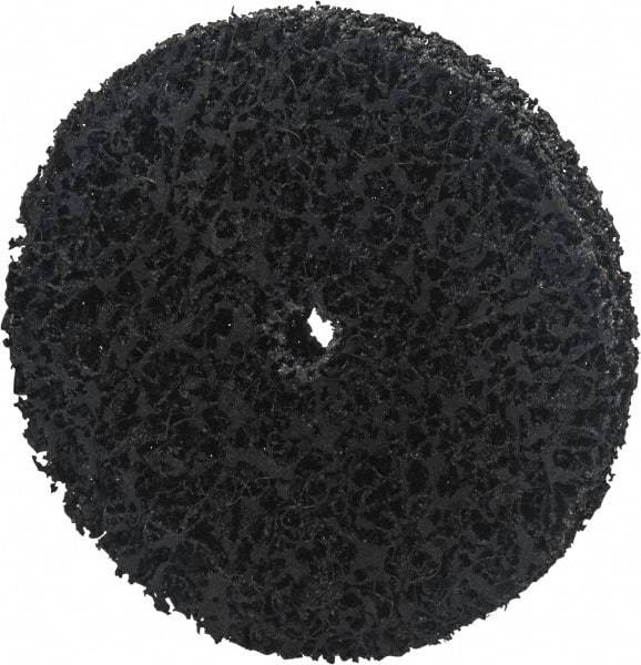 Norton - 3" Extra Coarse Grade Silicon Carbide Deburring Disc - 1/2" Center Hole, Arbor Connection, Black, 12,000 Max RPM - Americas Industrial Supply