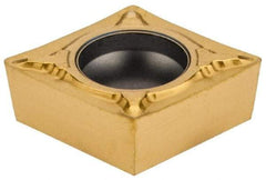 Seco - CCMT32.51 F1 Grade CP500 Carbide Turning Insert - TiAlN/TiN Finish, 80° Diamond, 3/8" Inscr Circle, 5/32" Thick, 1/64" Corner Radius - Americas Industrial Supply