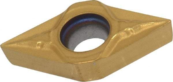 Seco - DCMT21.50.5 F1 Grade CP500 Carbide Turning Insert - TiAlN/TiN Finish, 55° Diamond, 1/4" Inscr Circle, 3/32" Thick, 0.0078" Corner Radius - Americas Industrial Supply