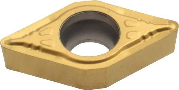 Seco - DCMT32.52 F1 Grade CP500 Carbide Turning Insert - TiAlN/TiN Finish, 55° Diamond, 3/8" Inscr Circle, 5/32" Thick, 1/32" Corner Radius - Americas Industrial Supply