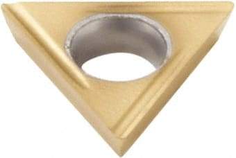 Seco - TDCH1.21.51 Grade CP500 Carbide Turning Insert - TiAlN/TiN Finish, 60° Triangle, 5/32" Inscr Circle, 3/64" Thick, 1/64" Corner Radius - Americas Industrial Supply