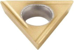 Seco - TDCH1.21.51 Grade CP500 Carbide Turning Insert - TiAlN/TiN Finish, 60° Triangle, 5/32" Inscr Circle, 3/64" Thick, 1/64" Corner Radius - Americas Industrial Supply