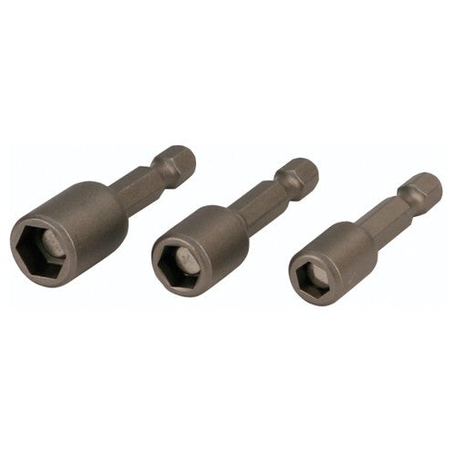 Nut Setter 3 Piece Set 1/4, 5/16, 3/8 × 2.1″ OAL on 1/4″ Hex Drive - Americas Industrial Supply