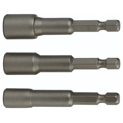 Nut Setter Magnetic 3 Piece Set 1/4, 5/16 & 3/8 × 4″ OAL on 1/4″ Hex Drive - Americas Industrial Supply
