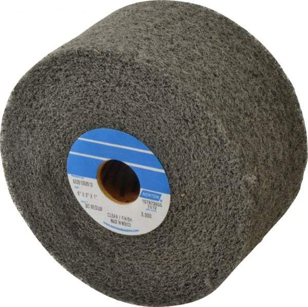 Norton - 6" Diam, 3" Face Width, 1" Center Hole, Medium Grade, Silicon Carbide Deburring Wheel - Convolute, Medium Density 4 Grade, 3,000 RPM - Americas Industrial Supply