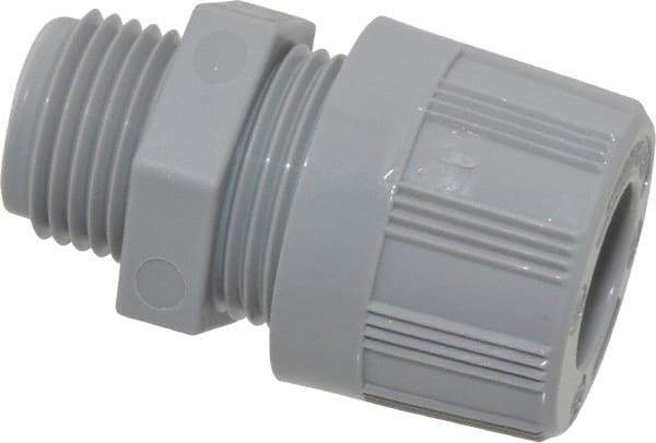 Woodhead Electrical - 3.18 to 4.749mm Capacity, Liquidtight, Straight Strain Relief Cord Grip - 1/2 NPT Thread, Nylon - Americas Industrial Supply