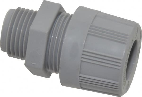 Woodhead Electrical - 7.93 to 9.53mm Capacity, Liquidtight, Straight Strain Relief Cord Grip - 1/2 NPT Thread, Nylon - Americas Industrial Supply