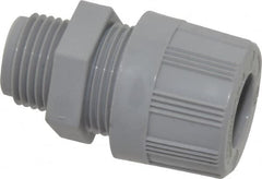 Woodhead Electrical - 7.93 to 9.53mm Capacity, Liquidtight, Straight Strain Relief Cord Grip - 1/2 NPT Thread, Nylon - Americas Industrial Supply