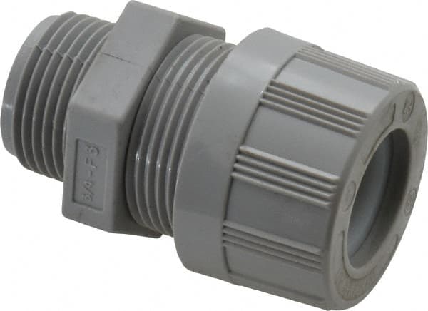 Woodhead Electrical - 11.1 to 14.27mm Capacity, Liquidtight, Straight Strain Relief Cord Grip - 3/4 NPT Thread, Nylon - Americas Industrial Supply