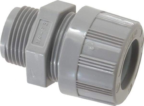 Woodhead Electrical - 12.7 to 15.88mm Capacity, Liquidtight, Straight Strain Relief Cord Grip - 3/4 NPT Thread, Nylon - Americas Industrial Supply