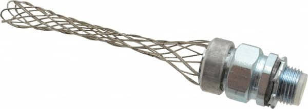 Woodhead Electrical - Liquidtight, Straight Strain Relief Cord Grip - 1/2 NPT Thread, 3-7/8" Long, Iron & Zinc-plated Steel - Americas Industrial Supply