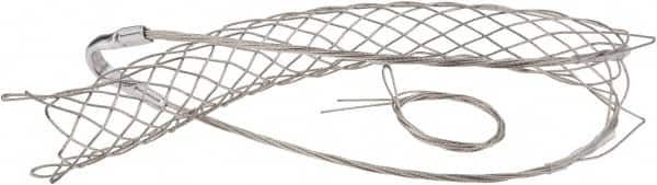 Woodhead Electrical - 1-1/2 to 1.74 Inch Cable Diameter, Tinned Bronze, Single Loop Support Grip - 30 Inch Long, 1,680 Lb. Breaking Strength, 18 Inch Mesh Length - Americas Industrial Supply