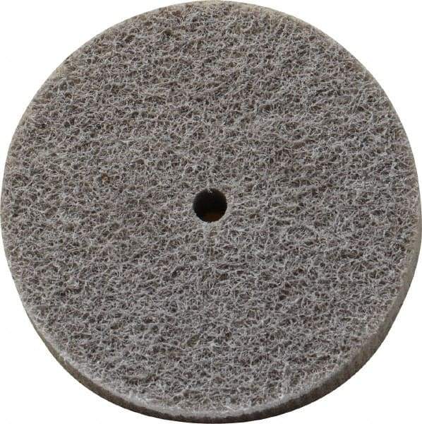 Norton - 3" Diam, 3/4" Face Width, 1/4" Center Hole, Fine Grade, Aluminum Oxide Deburring Wheel - Unitized, Medium Density 4 Grade, 8,000 RPM - Americas Industrial Supply