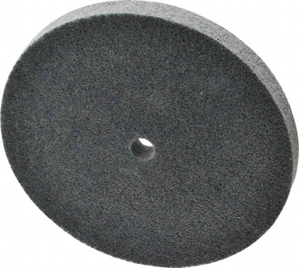 Norton - 6" Diam, 1/2" Face Width, 1/2" Center Hole, Medium Grade, Silicon Carbide Deburring Wheel - Unitized, Medium Density 4 Grade, 4,800 RPM - Americas Industrial Supply