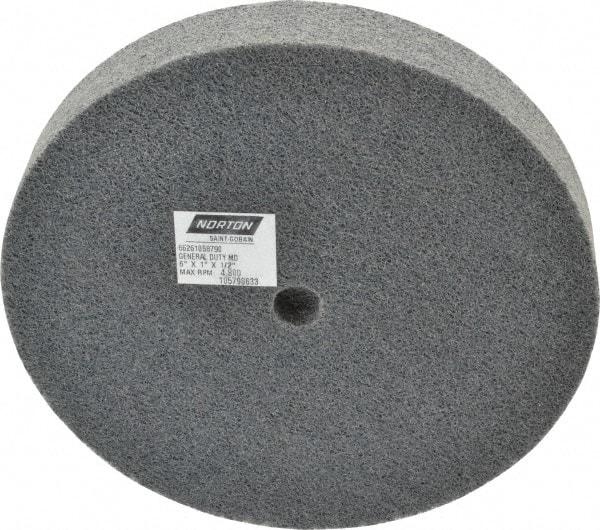 Norton - 6" Diam, 1" Face Width, 1/2" Center Hole, Fine Grade, Silicon Carbide Deburring Wheel - Unitized, Medium Density 4 Grade, 4,800 RPM - Americas Industrial Supply