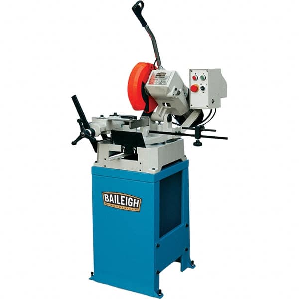 Baileigh - 1 Cutting Speed, 10" Blade Diam, Cold Saw - 54 RPM Blade Speed, Floor Machine, 1 Phase, Compatible with Ferrous/Non-Ferrous Material - Americas Industrial Supply