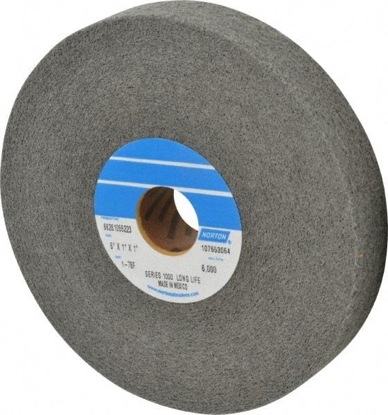 Norton - 6" Diam, 1" Face Width, 1" Center Hole, Fine Grade, Silicon Carbide Deburring Wheel - Convolute, Hard Density 7 Grade, 4,500 RPM - Americas Industrial Supply