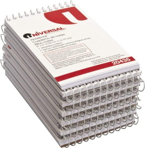 UNIVERSAL - 50 Sheet, 5 x 3", Glue Top Ruled Writing Pad - White - Americas Industrial Supply