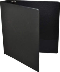 UNIVERSAL - 2" Sheet Capacity, 8-1/2 x 11", Round Ring Binder Without Label Holder - Suede Finish Vinyl Cover, Black - Americas Industrial Supply